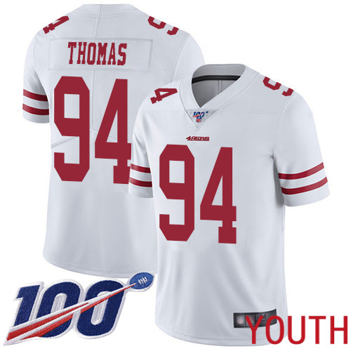 San Francisco 49ers Limited White Youth Solomon Thomas Road NFL Jersey 94 100th Season Vapor Untouchable